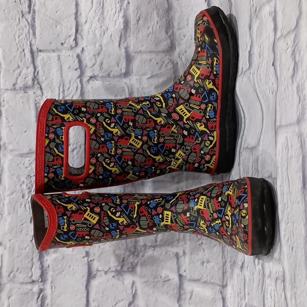 Bogs waterproof multi truck print rain boots